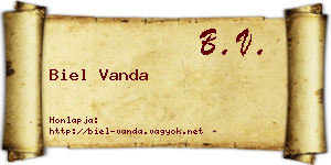 Biel Vanda névjegykártya